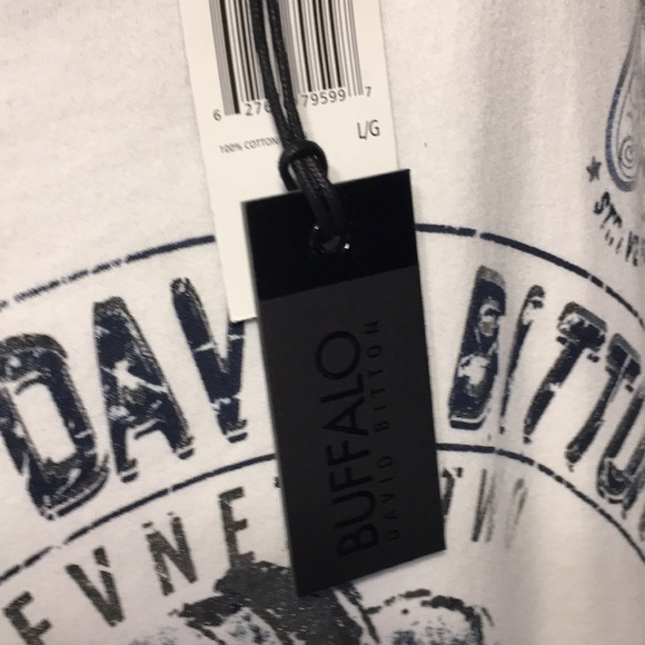 Buffalo David Bitton Men’s Tee In L/G NWT in White - Picture 3 of 11